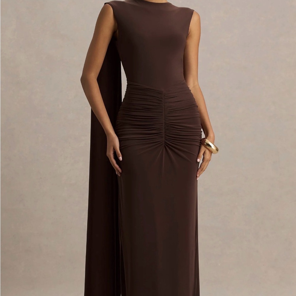 Chic Backless Brown Evening Gown